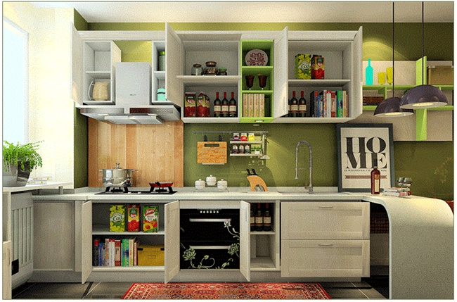 定制櫥柜個性設計，星空梵高櫥柜